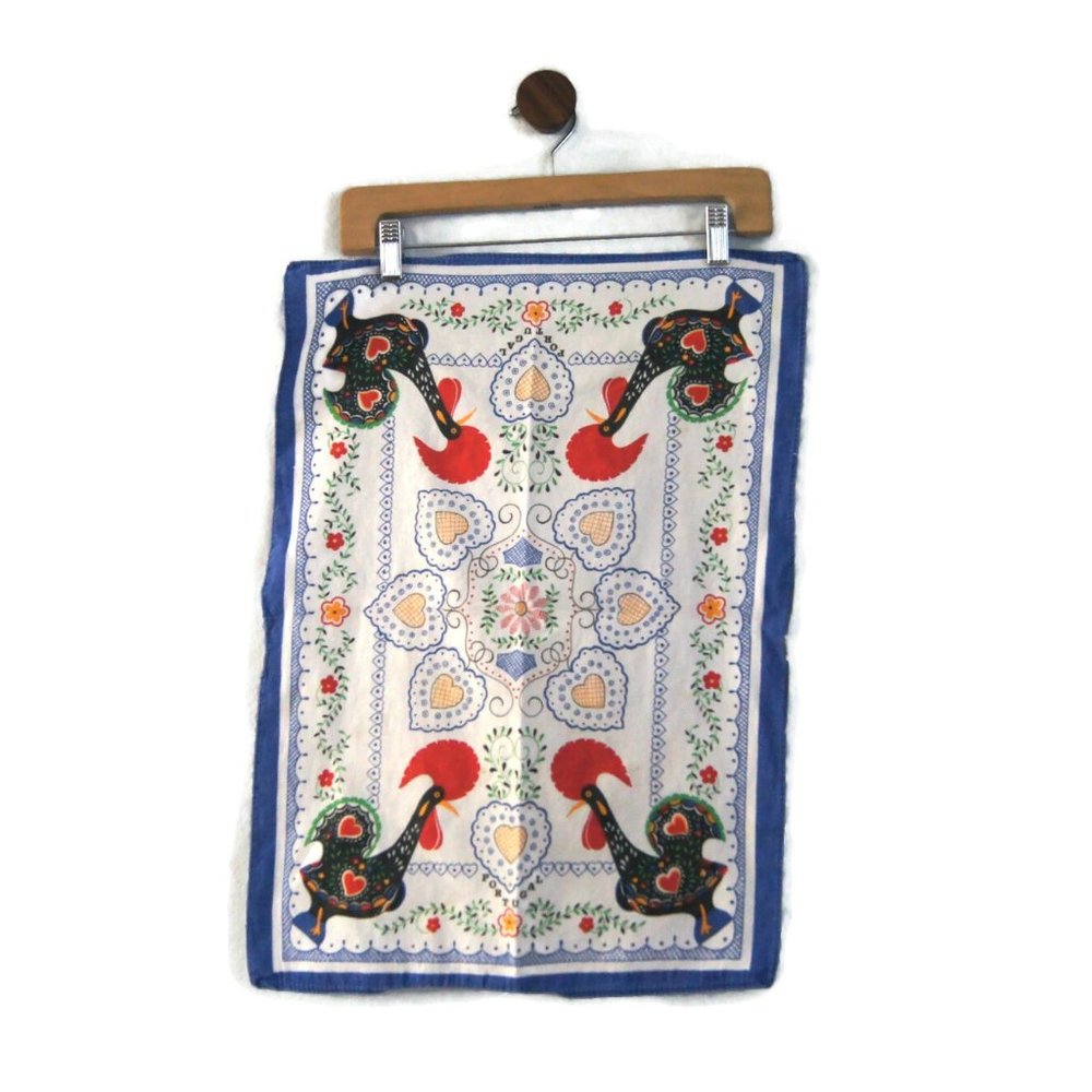Vintage Portugal Tourist Tea Towel in Vivid Colors - Kitchen Decor